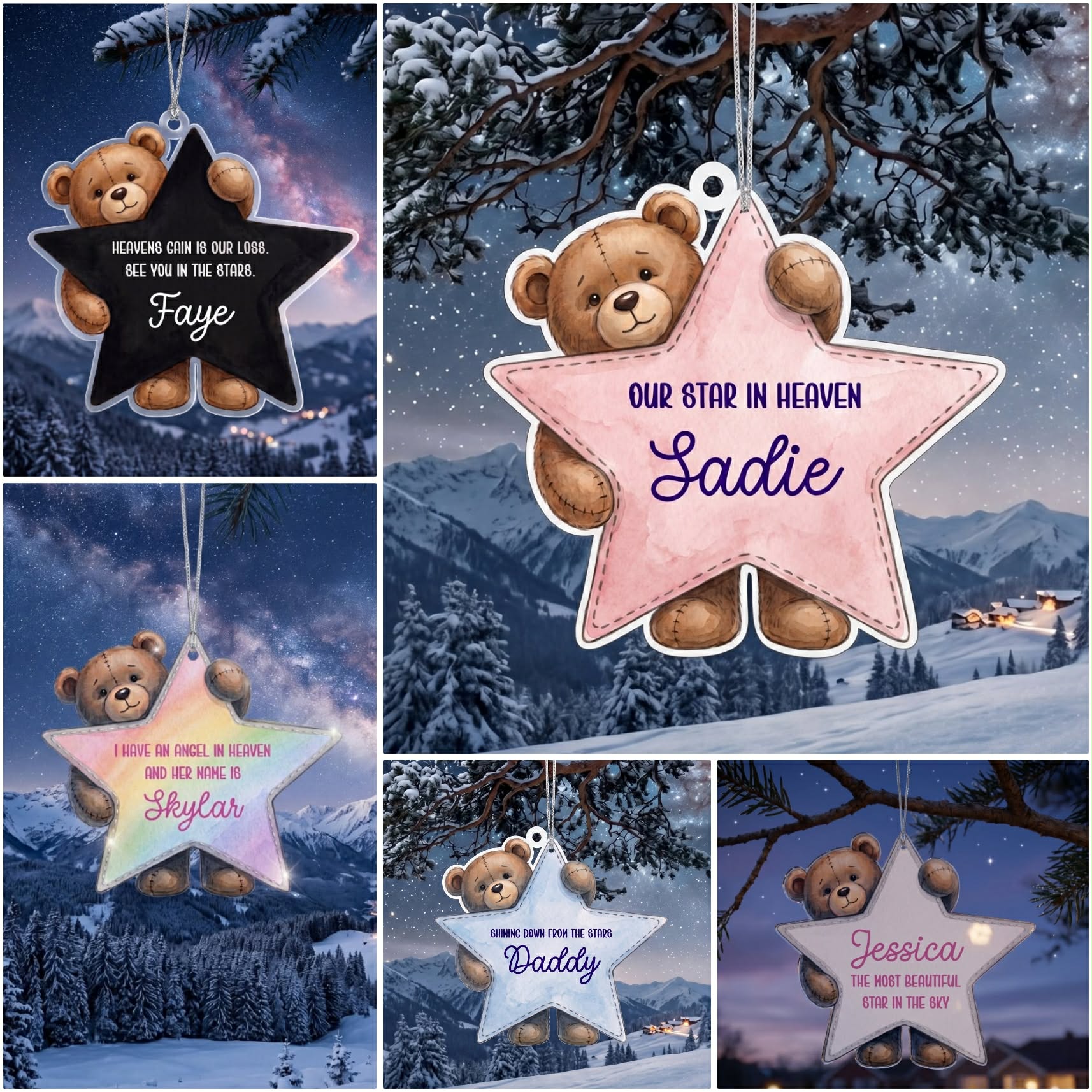 UV DTF – ME 054 Teddy Star bauble