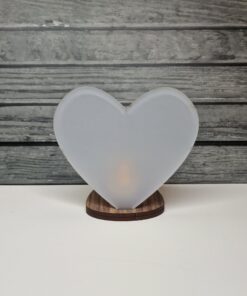 Alternative view of Walnut and Acrylic Heart tealight holder