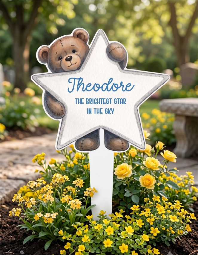 UV DTF – ME 053 Teddy Star GRAVE decal - Image 12