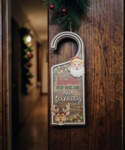 Alternative view of Door hanger - printed Santa & Reindeer