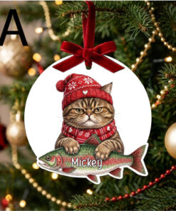 Alternative view of UV DTF – C 104 Cat and fish bauble