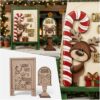 Interchangeable spot frames - Reindeer Candy Cane