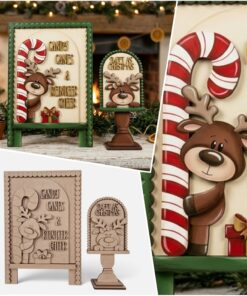 Interchangeable spot frames - Reindeer Candy Cane
