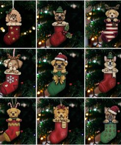 Dog Stocking Bauble Set