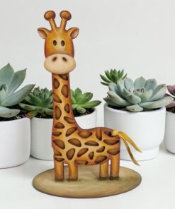 Alternative view of Giraffe hair tie and clip holder