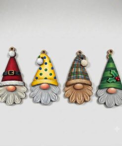 Gnome head bauble set