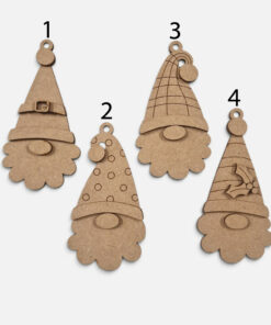 Alternative view of Gnome head bauble set