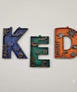 2 piece Halloween letter bauble - personalised