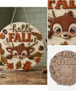 Hello Fall Peeping Reindeer 20cm