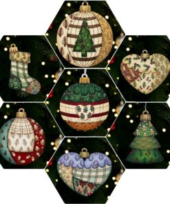 Patchwork bauble set