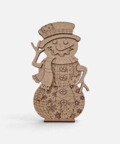 Alternative view of Patchwork Snowman on base 24cm