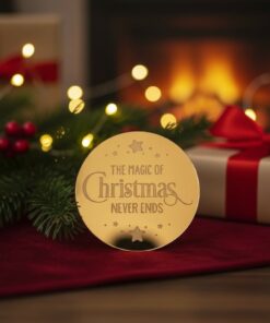 The Magic of Christmas - gold mirror 8cm