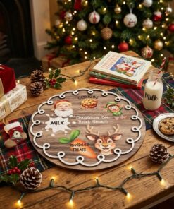 Alternative view of Printed Santa treat board - with white frilly edge