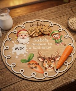 Printed Santa treat board - with white frilly edge