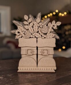 Alternative view of Christmas Flower Boots on base
