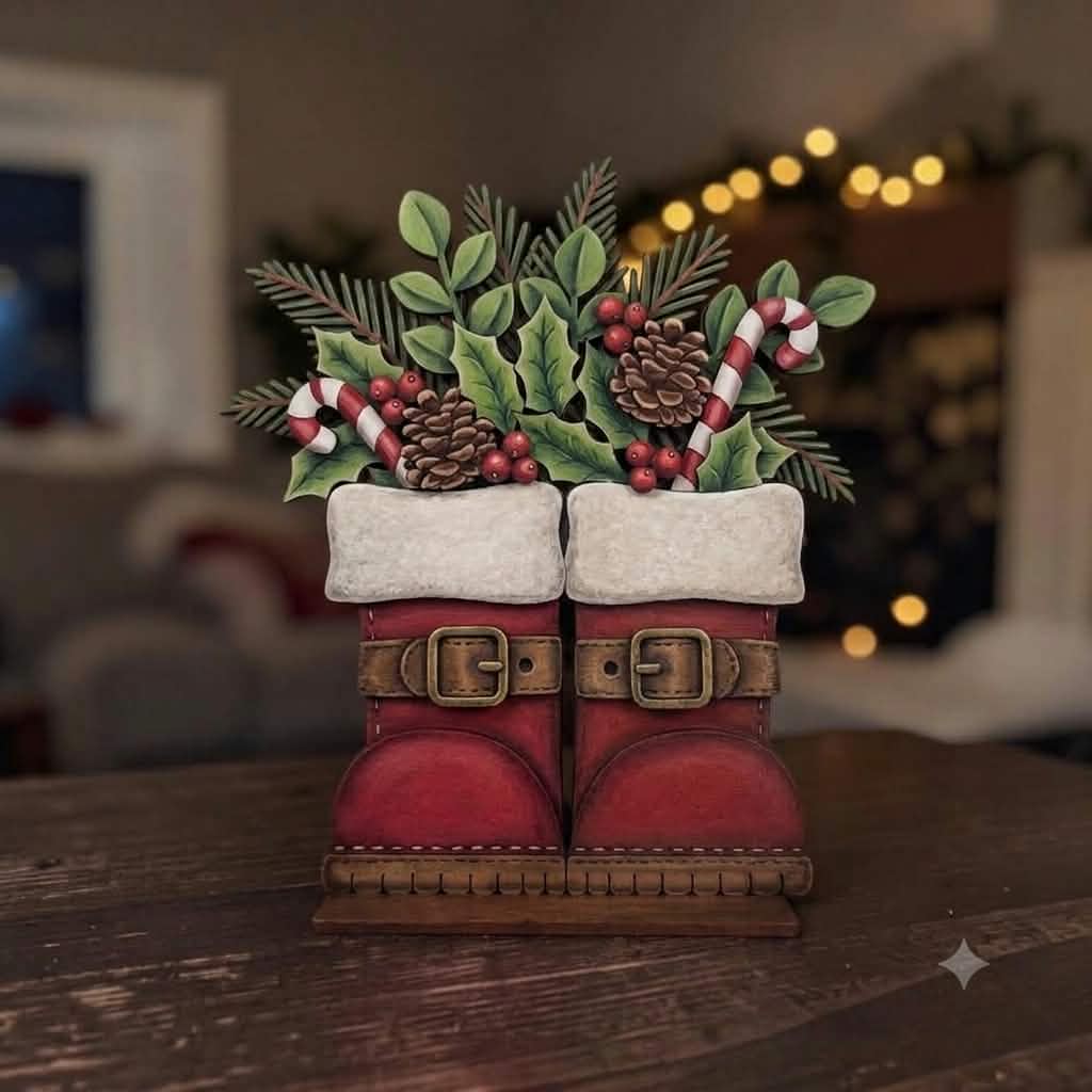 Christmas Flower Boots on base