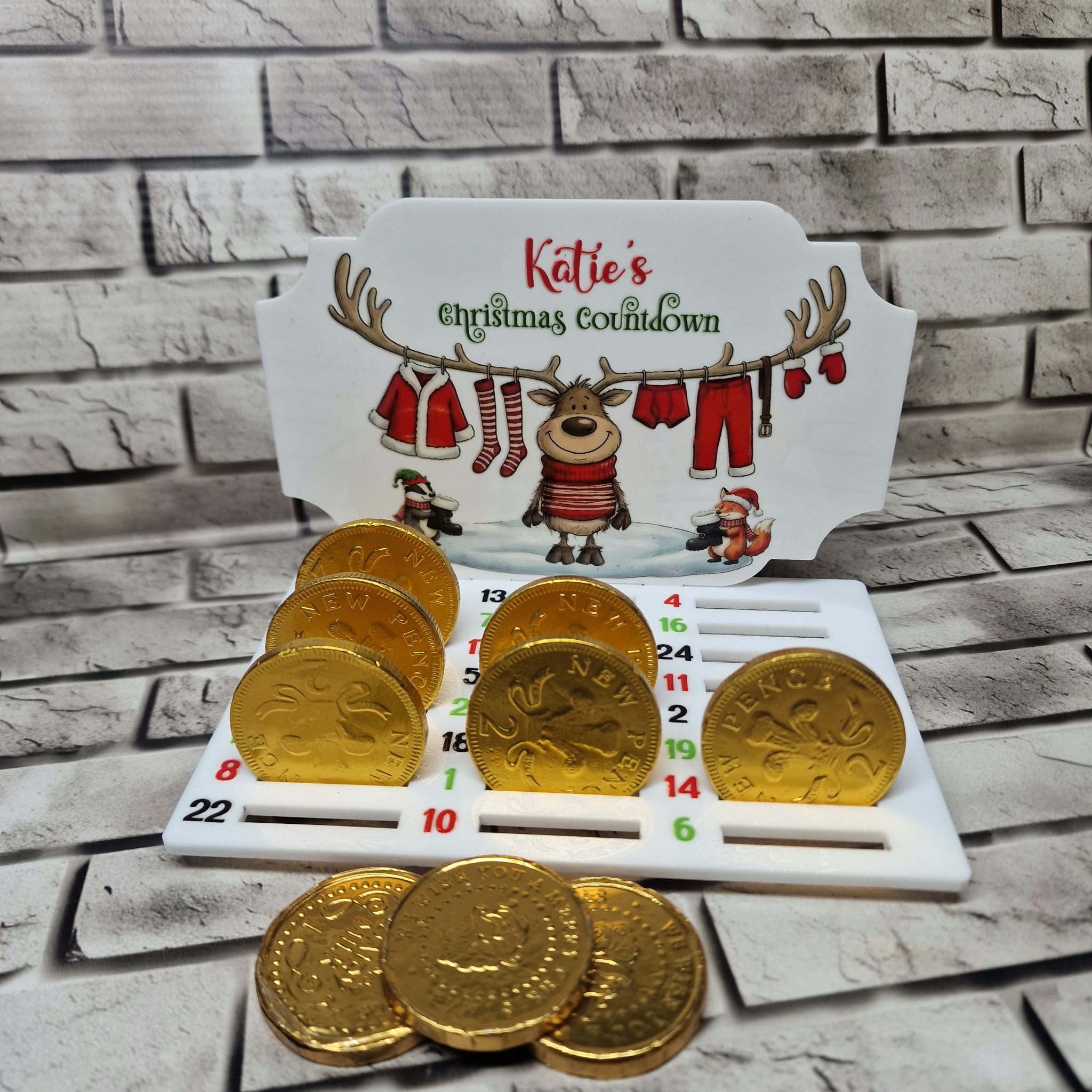 UV DTF Coin advent - Reindeer Clothes - C 106 - Image 2