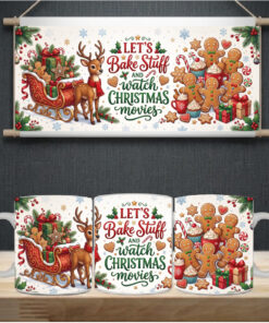 Sublimation sheet - Mug wrap 11oz - 108 Sleigh and Gingerbread