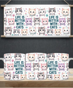 Sublimation sheet - Mug wrap 11oz - 110 Cats