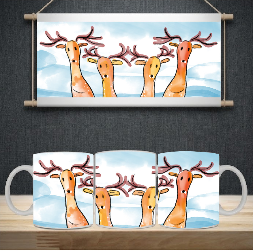 Sublimation sheet - Mug wrap 11oz - 088 Reindeer