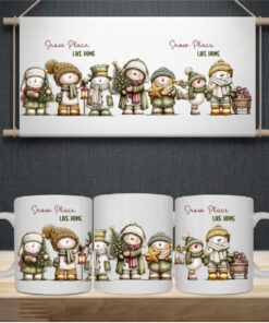 Sublimation sheet - Mug wrap 11oz - 098 Snowmen