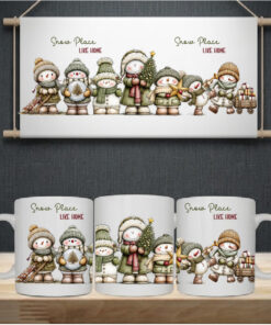 Sublimation sheet - Mug wrap 11oz - 099 Snowmen