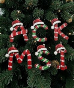 Candy Cane Alphabet Bauble