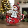 Cocoa Cup Snowman on base