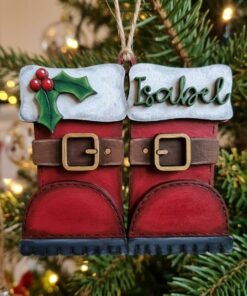 Pair of Santa Boots bauble - personalisable
