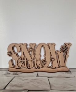 Alternative view of Let It Snow simple plaque on base
