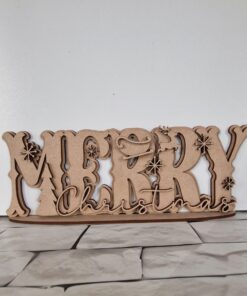 Alternative view of Merry Christmas Simple plaque on base