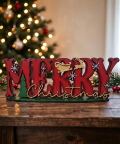 Merry Christmas Simple plaque on base