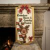 Reindeer Cheer Tall Arch Plaque 30cm
