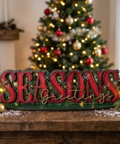 Seasons Greetings simple plaque on base