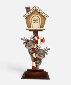 Tall Birdhouse Interchangeable / advent - Candy Reindeer
