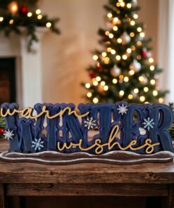 Warm Winter Wishes Simple plaque on base