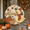 Welcome Pumpkin Duck in scarf 23cm
